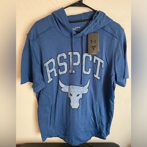Under Armour Men Hoodie XL Blue Logo Project Rock RSPCT Brahma Bull Brand New